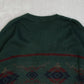 MEN'S VINTAGE 1990S PATTERNED KNITTED JUMPER - X-LARGE