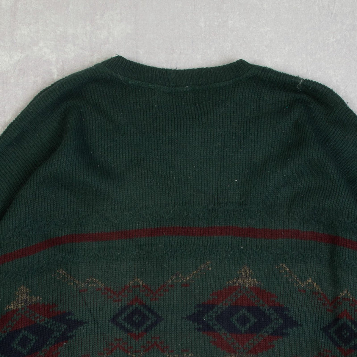 MEN'S VINTAGE 1990S PATTERNED KNITTED JUMPER - X-LARGE