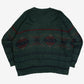 MEN'S VINTAGE 1990S PATTERNED KNITTED JUMPER - X-LARGE