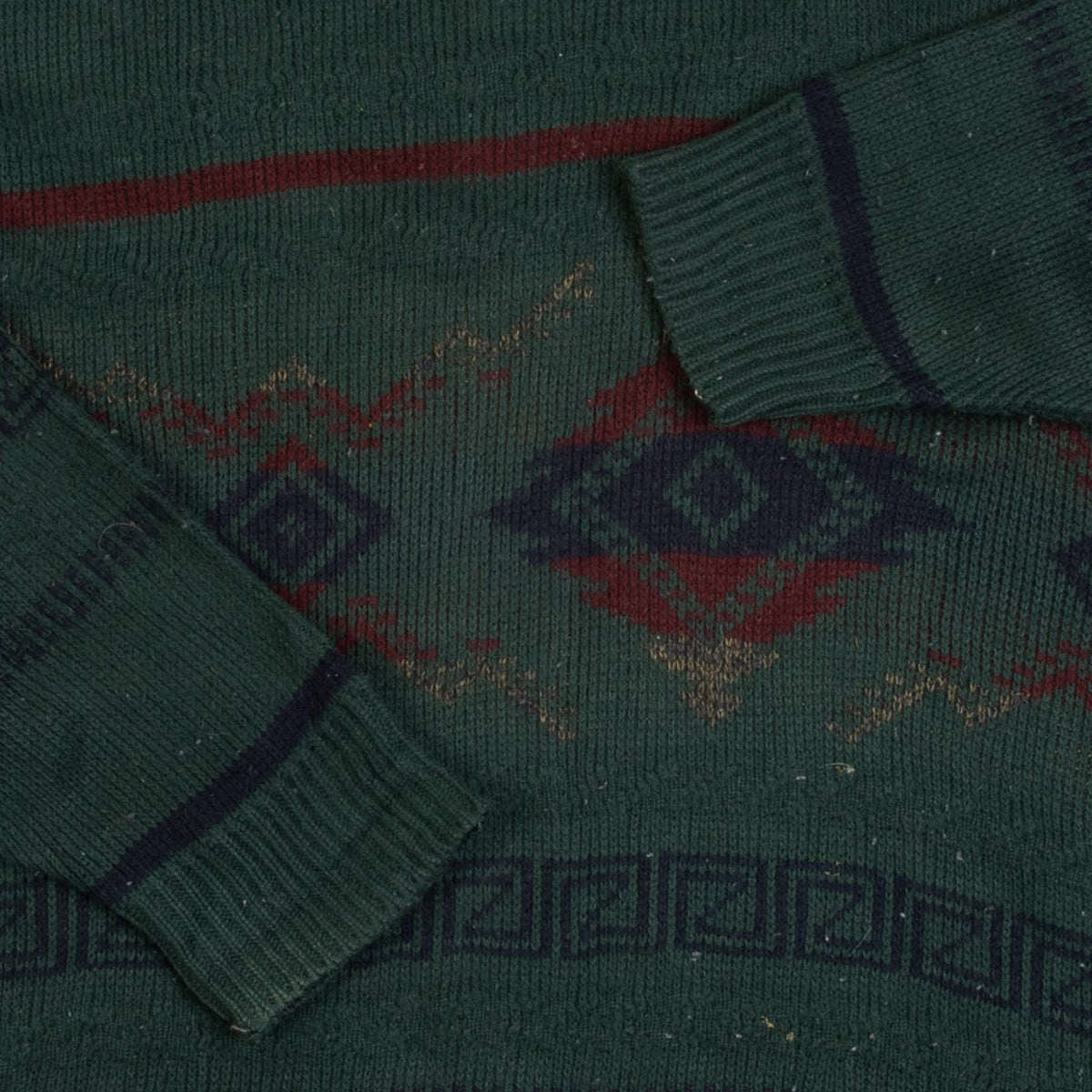 MEN'S VINTAGE 1990S PATTERNED KNITTED JUMPER - X-LARGE