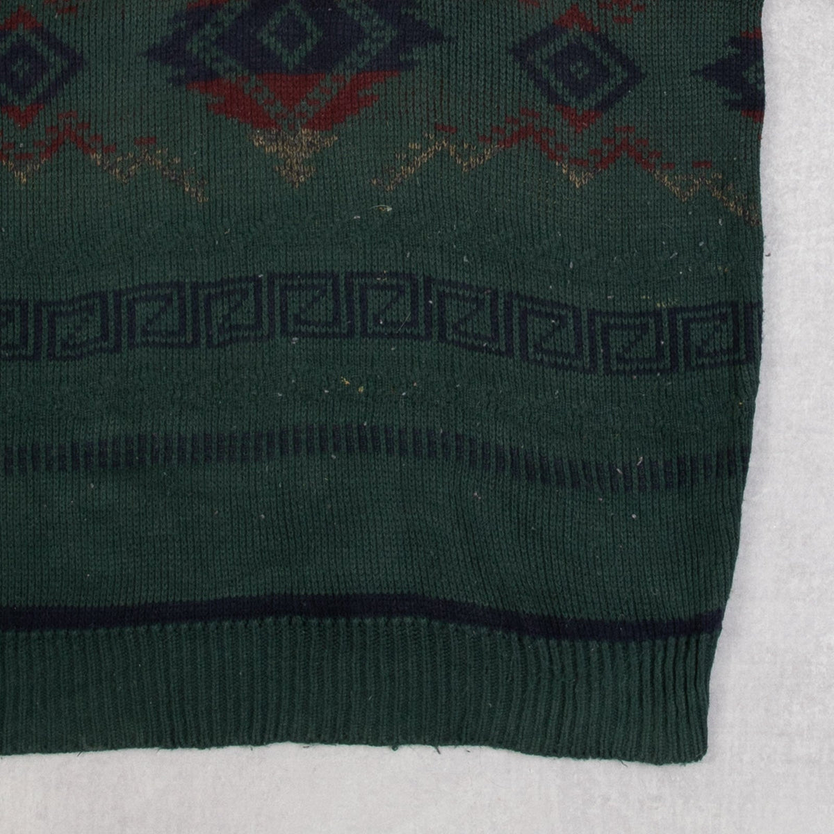 MEN'S VINTAGE 1990S PATTERNED KNITTED JUMPER - X-LARGE