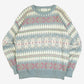 WOMEN'S VINTAGE 1990S PATTERNED KNITTED JUMPER - LARGE