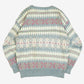 WOMEN'S VINTAGE 1990S PATTERNED KNITTED JUMPER - LARGE