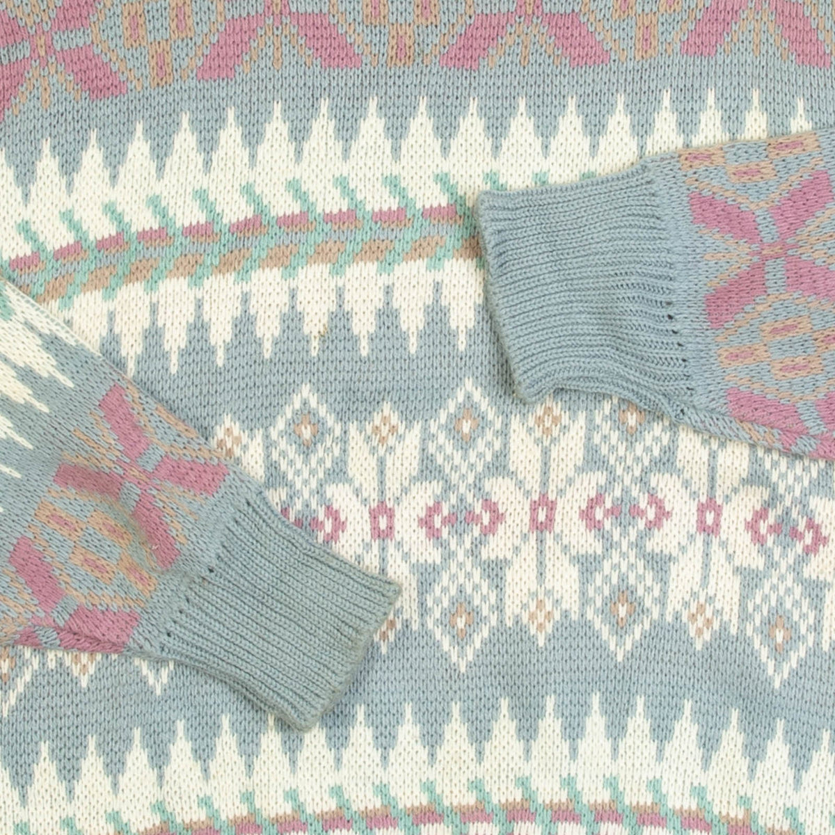 WOMEN'S VINTAGE 1990S PATTERNED KNITTED JUMPER - LARGE