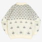 MEN'S VINTAGE 1990S PATTERNED KNITTED POLO JUMPER - LARGE