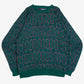 MEN'S VINTAGE 1980S STRUCTURED PATTERNED KNITTED JUMPER - LARGE