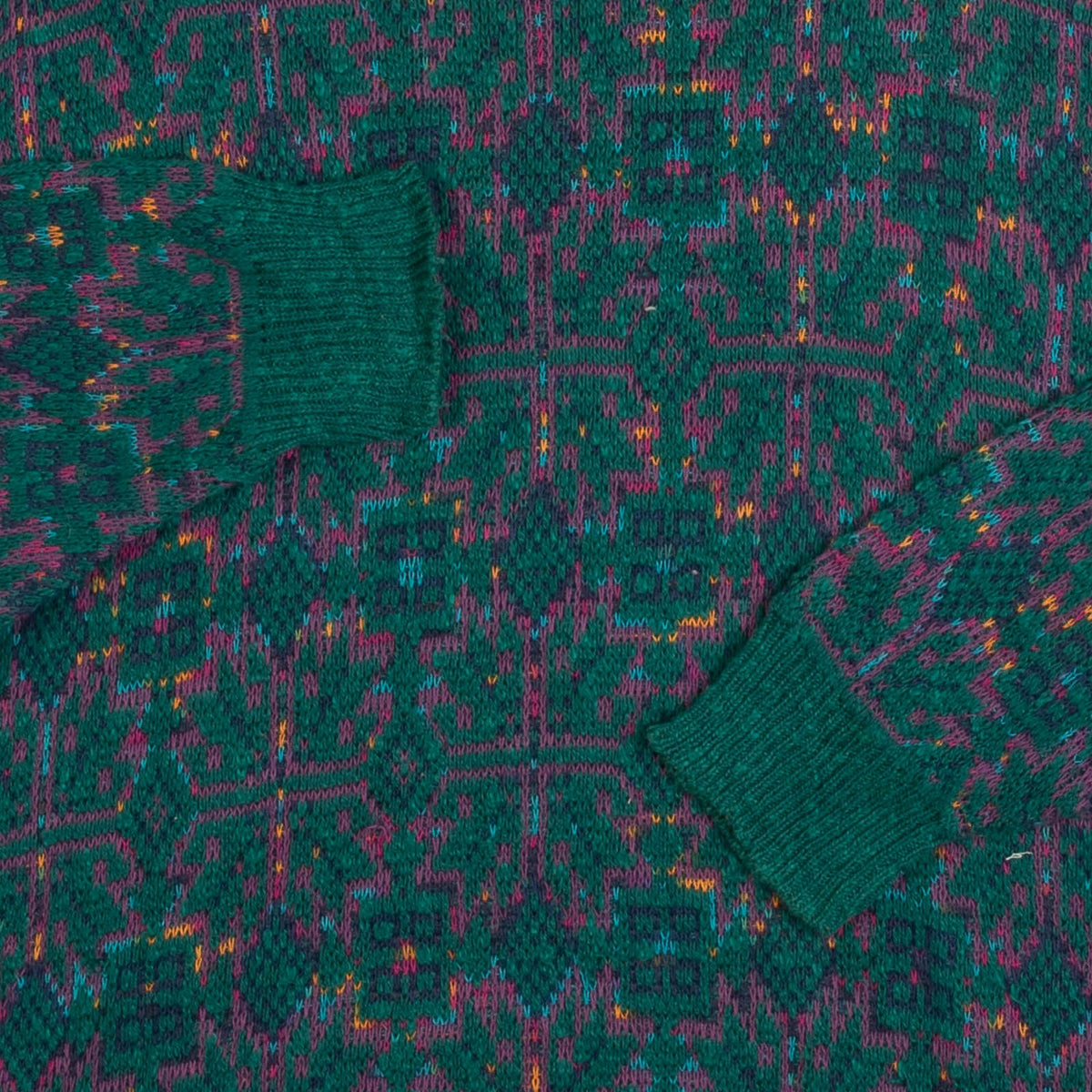 MEN'S VINTAGE 1980S STRUCTURED PATTERNED KNITTED JUMPER - LARGE
