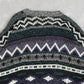 MEN'S VINTAGE 1990S PATTERNED KNITTED CARDIGAN - MEDIUM
