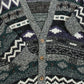 MEN'S VINTAGE 1990S PATTERNED KNITTED CARDIGAN - MEDIUM