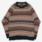 MEN'S VINTAGE PATTERNED KNITTED JUMPER - MEDIUM