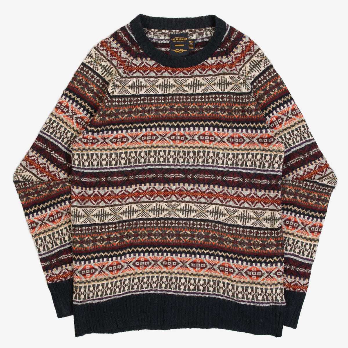 MEN'S VINTAGE PATTERNED KNITTED JUMPER - MEDIUM