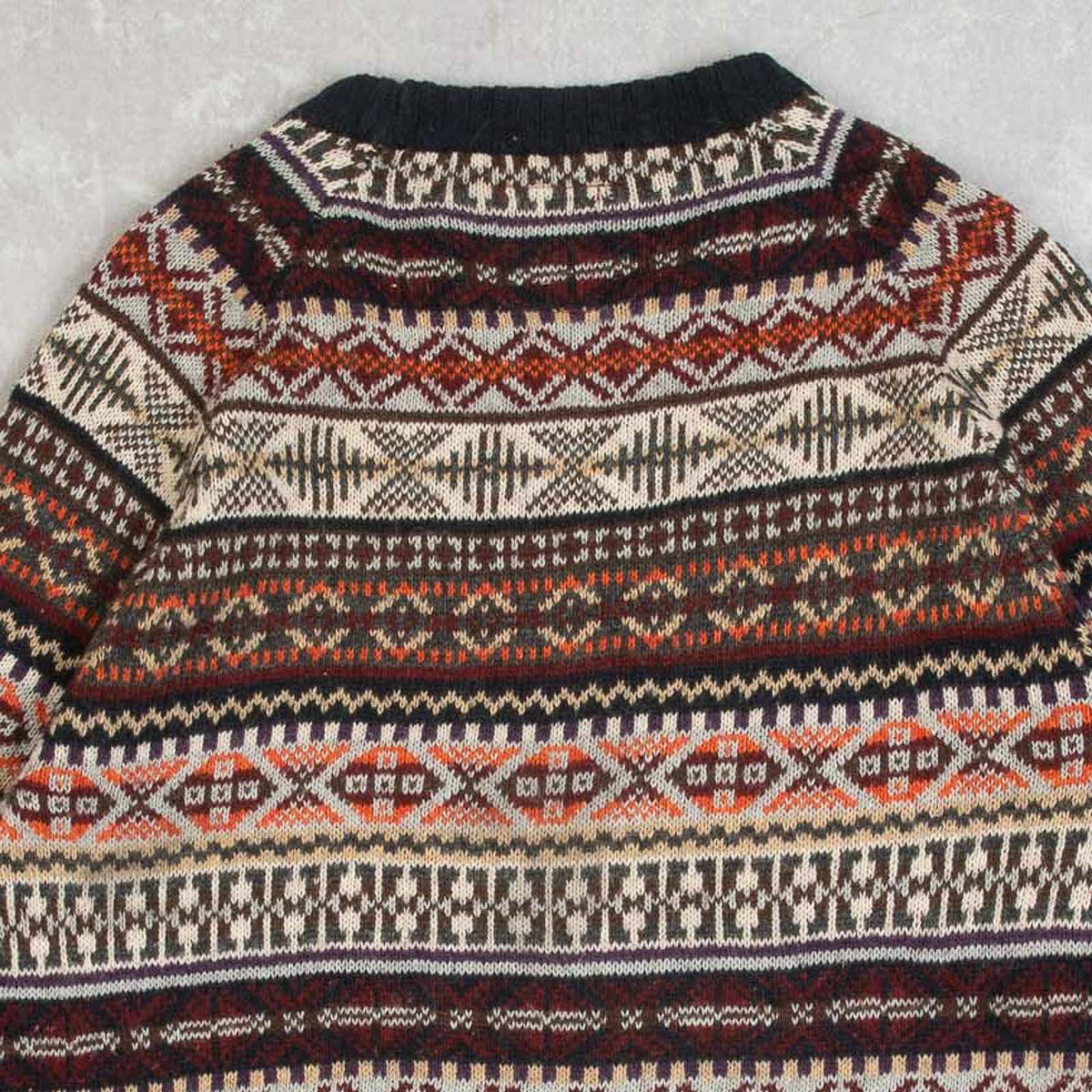 MEN'S VINTAGE PATTERNED KNITTED JUMPER - MEDIUM