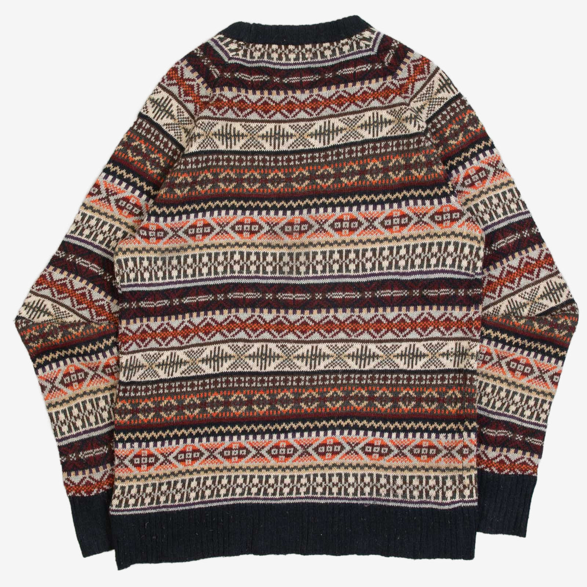 MEN'S VINTAGE PATTERNED KNITTED JUMPER - MEDIUM