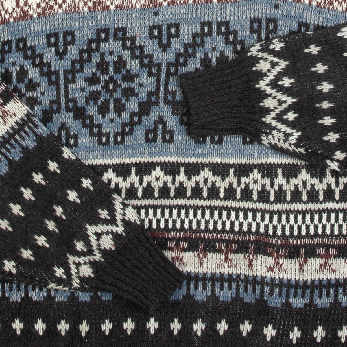 MEN'S VINTAGE 1990S PATTERNED KNITTED JUMPER - X-LARGE