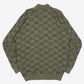 MEN'S VINTAGE 1980S PATTERNED KNITTED POLO JUMPER - X-LARGE