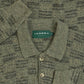 MEN'S VINTAGE 1980S PATTERNED KNITTED POLO JUMPER - X-LARGE