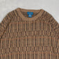 MEN'S VINTAGE 1990S STRUCTURED PATTERNED KNITTED JUMPER - XXX-LARGE