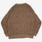 MEN'S VINTAGE 1990S STRUCTURED PATTERNED KNITTED JUMPER - XXX-LARGE
