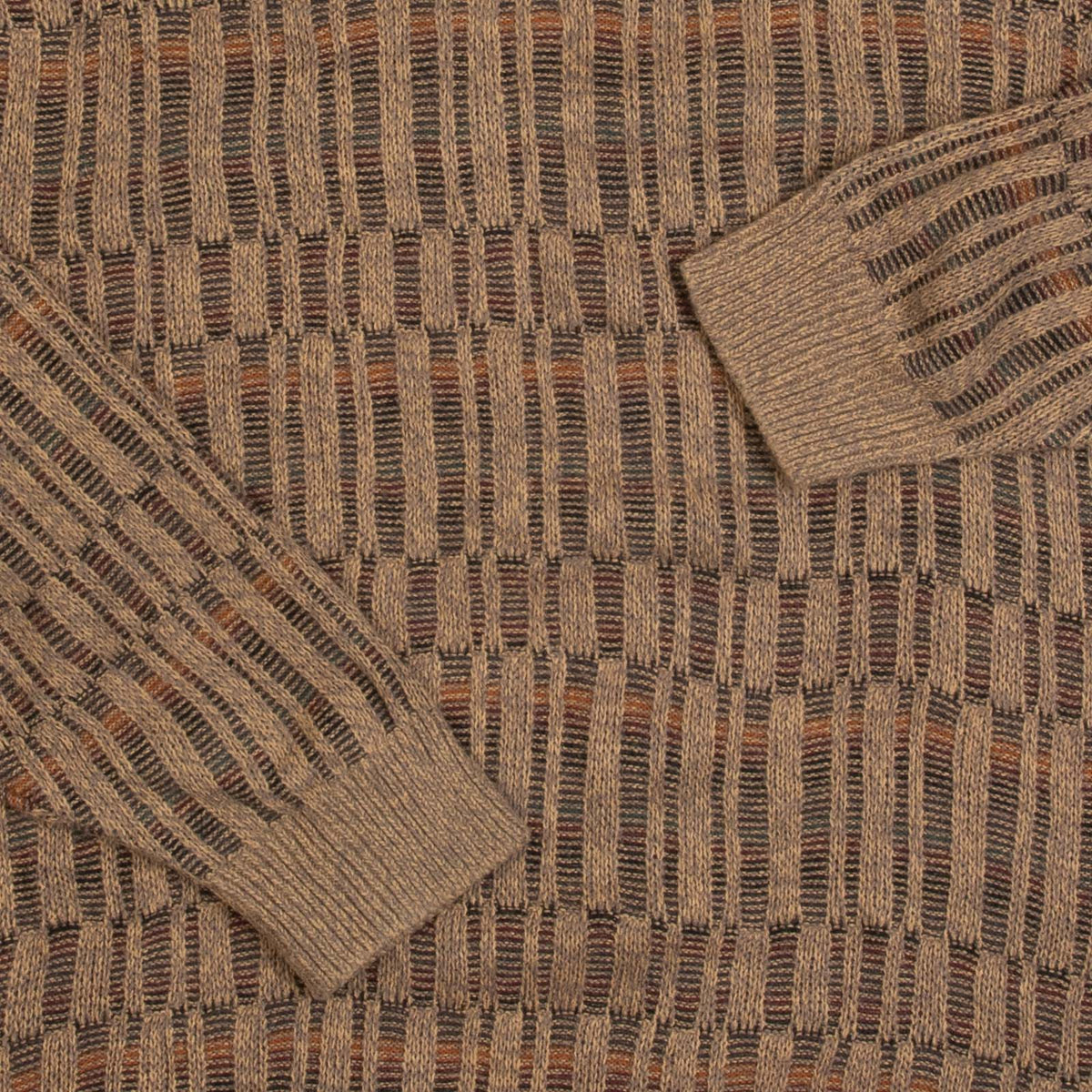 MEN'S VINTAGE 1990S STRUCTURED PATTERNED KNITTED JUMPER - XXX-LARGE