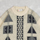 MEN'S VINTAGE 1990S PATTERNED KNITTED JUMPER - XX-LARGE