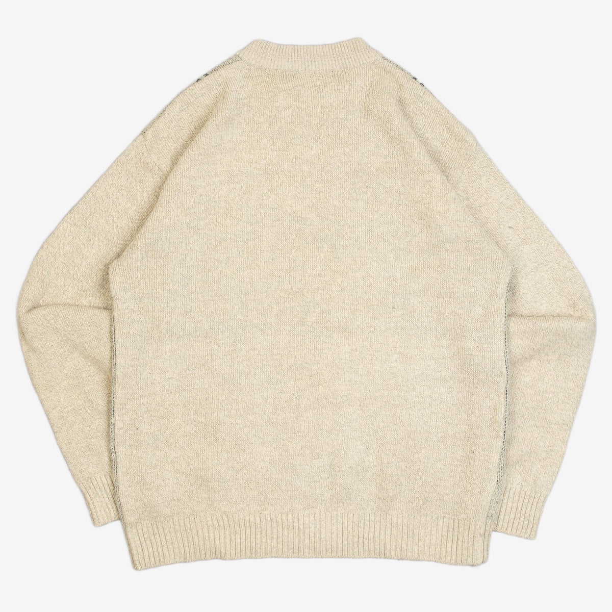 MEN'S VINTAGE 1990S PATTERNED KNITTED JUMPER - XX-LARGE