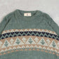 MEN'S VINTAGE 1990S PATTERNED KNITTED JUMPER - LARGE