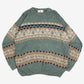 MEN'S VINTAGE 1990S PATTERNED KNITTED JUMPER - LARGE