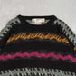 MEN'S VINTAGE 1980S STRIPED PATTERNED KNITTED JUMPER - X-LARGE