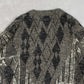 MEN'S VINTAGE 1990S PATTERNED KNITTED CARDIGAN - SMALL