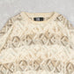 MEN'S VINTAGE 1990S STRUCTURED PATTERNED KNITTED JUMPER - MEDIUM