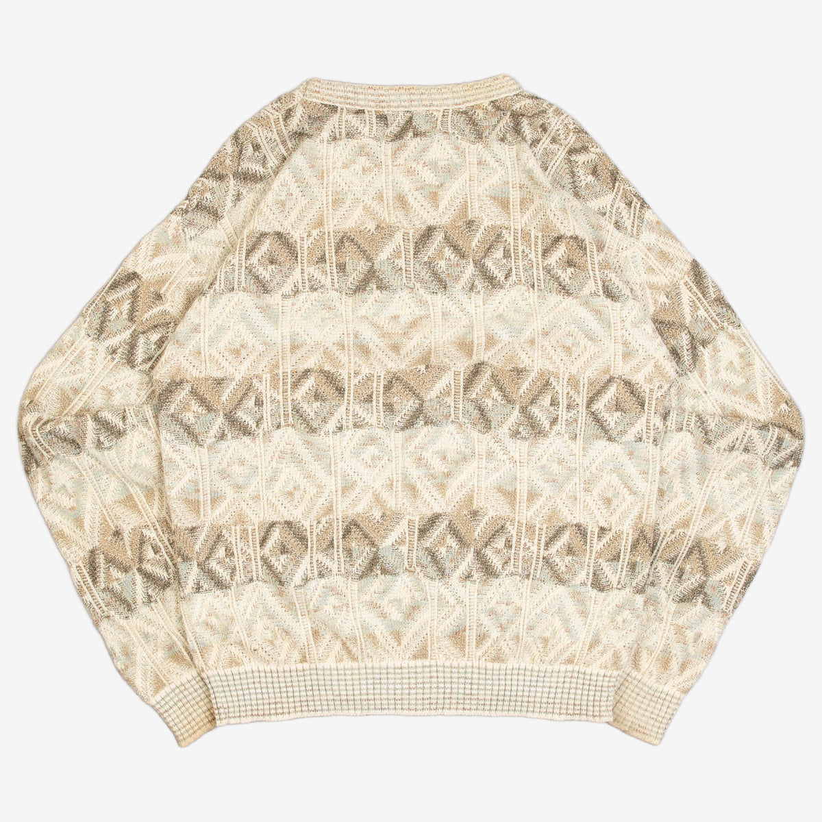 MEN'S VINTAGE 1990S STRUCTURED PATTERNED KNITTED JUMPER - MEDIUM
