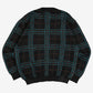 MEN'S VINTAGE CHECKED KNITTED CARDIGAN - SMALL