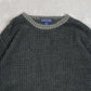 MEN'S VINTAGE 1990S TEXTURED KNITTED JUMPER - LARGE