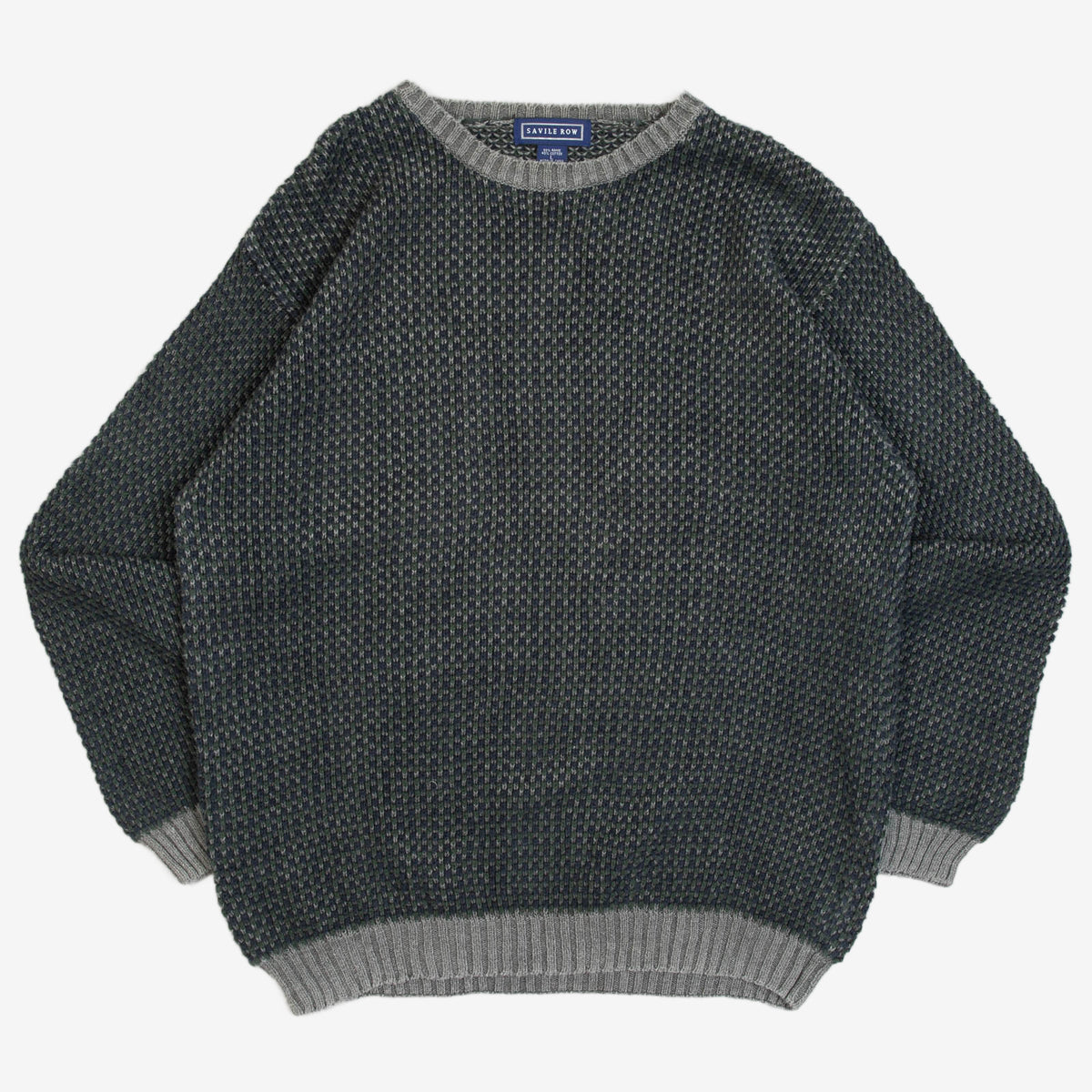 MEN'S VINTAGE 1990S TEXTURED KNITTED JUMPER - LARGE