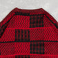 WOMEN'S VINTAGE 1980S CHECKED KNITTED JUMPER - SMALL