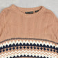 MEN'S VINTAGE 1990S STRUCTURED PATTERNED KNITTED JUMPER - LARGE