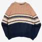MEN'S VINTAGE 1990S STRUCTURED PATTERNED KNITTED JUMPER - LARGE