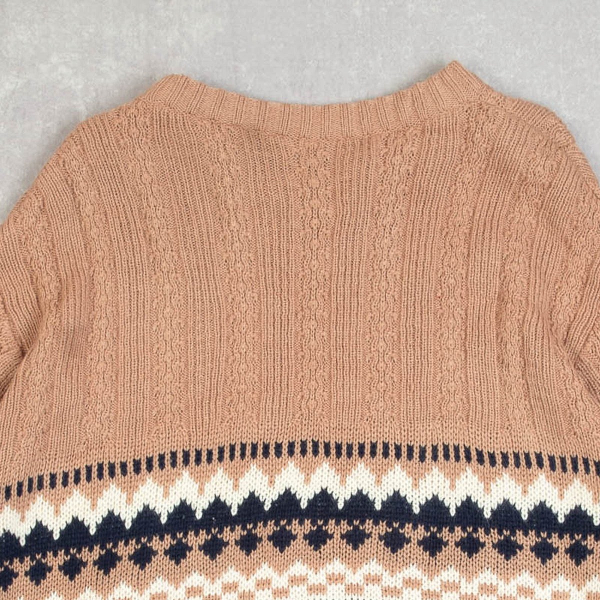 MEN'S VINTAGE 1990S STRUCTURED PATTERNED KNITTED JUMPER - LARGE