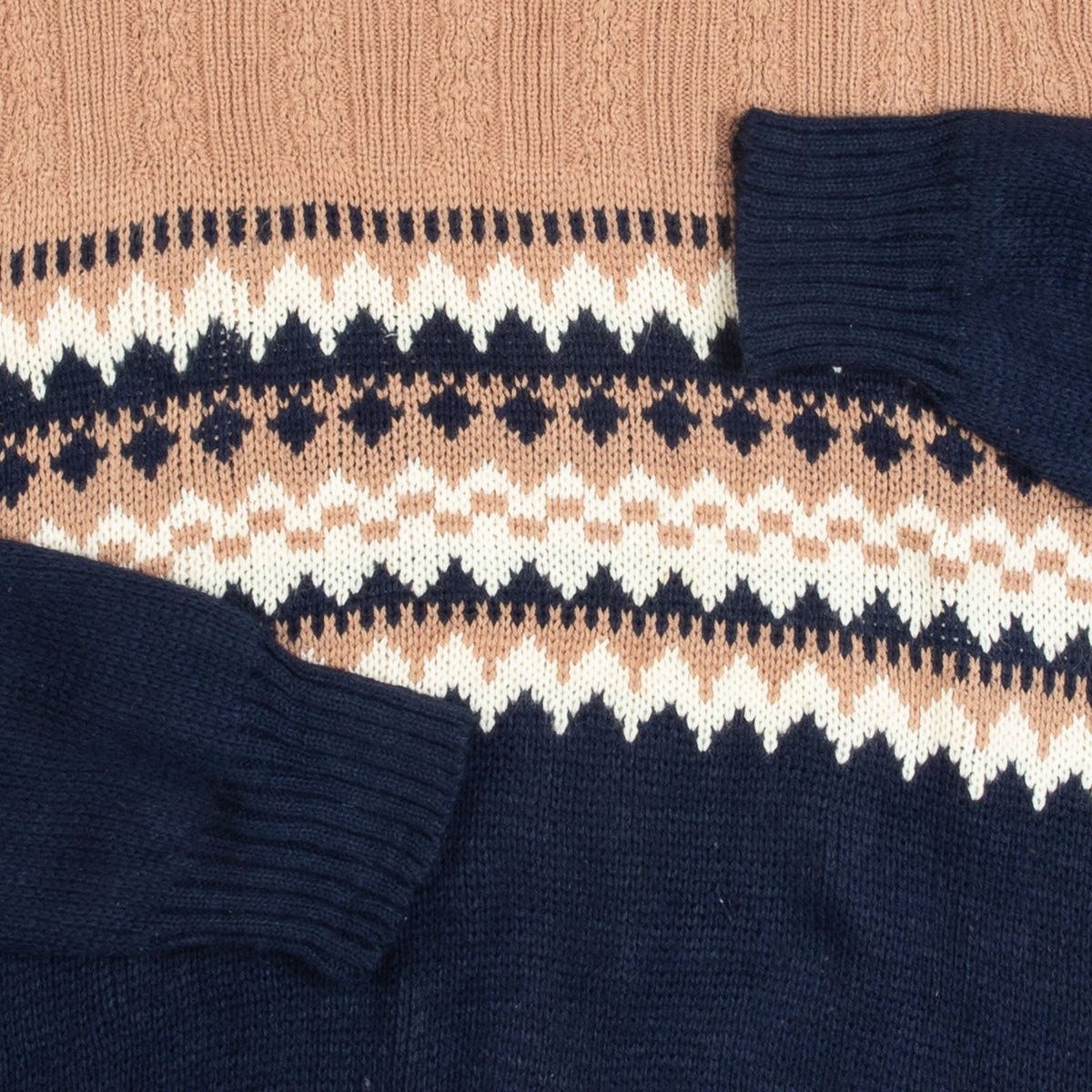 MEN'S VINTAGE 1990S STRUCTURED PATTERNED KNITTED JUMPER - LARGE