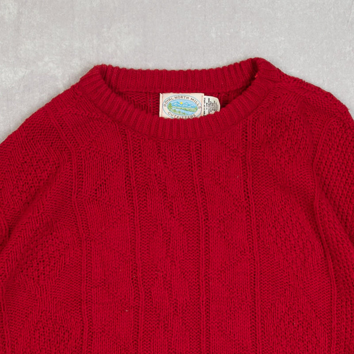 MEN'S VINTAGE 1980S STRUCTURED KNITTED JUMPER - LARGE