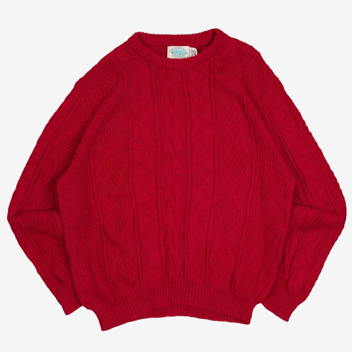 MEN'S VINTAGE 1980S STRUCTURED KNITTED JUMPER - LARGE