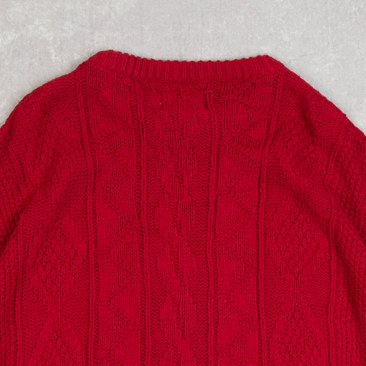 MEN'S VINTAGE 1980S STRUCTURED KNITTED JUMPER - LARGE