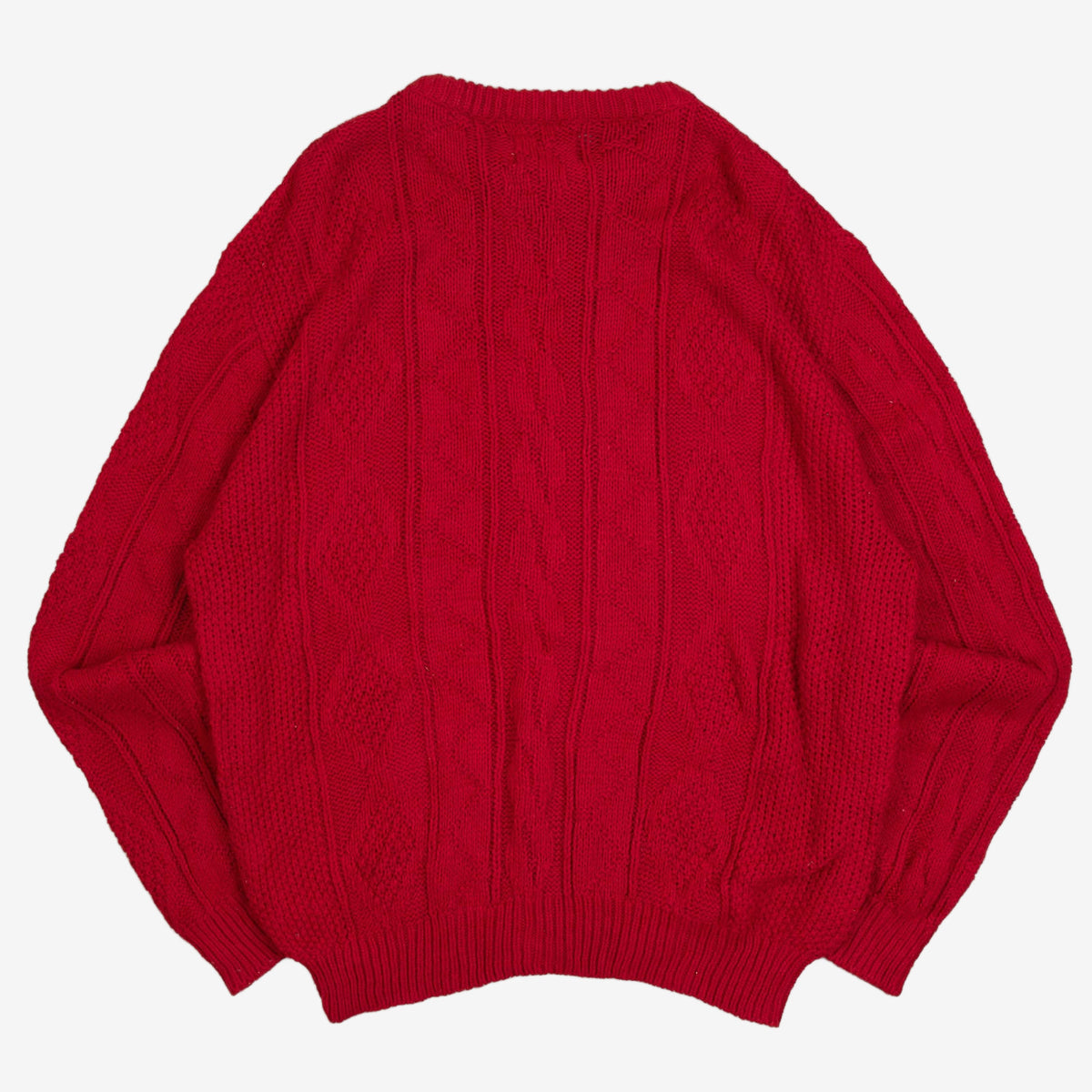 MEN'S VINTAGE 1980S STRUCTURED KNITTED JUMPER - LARGE