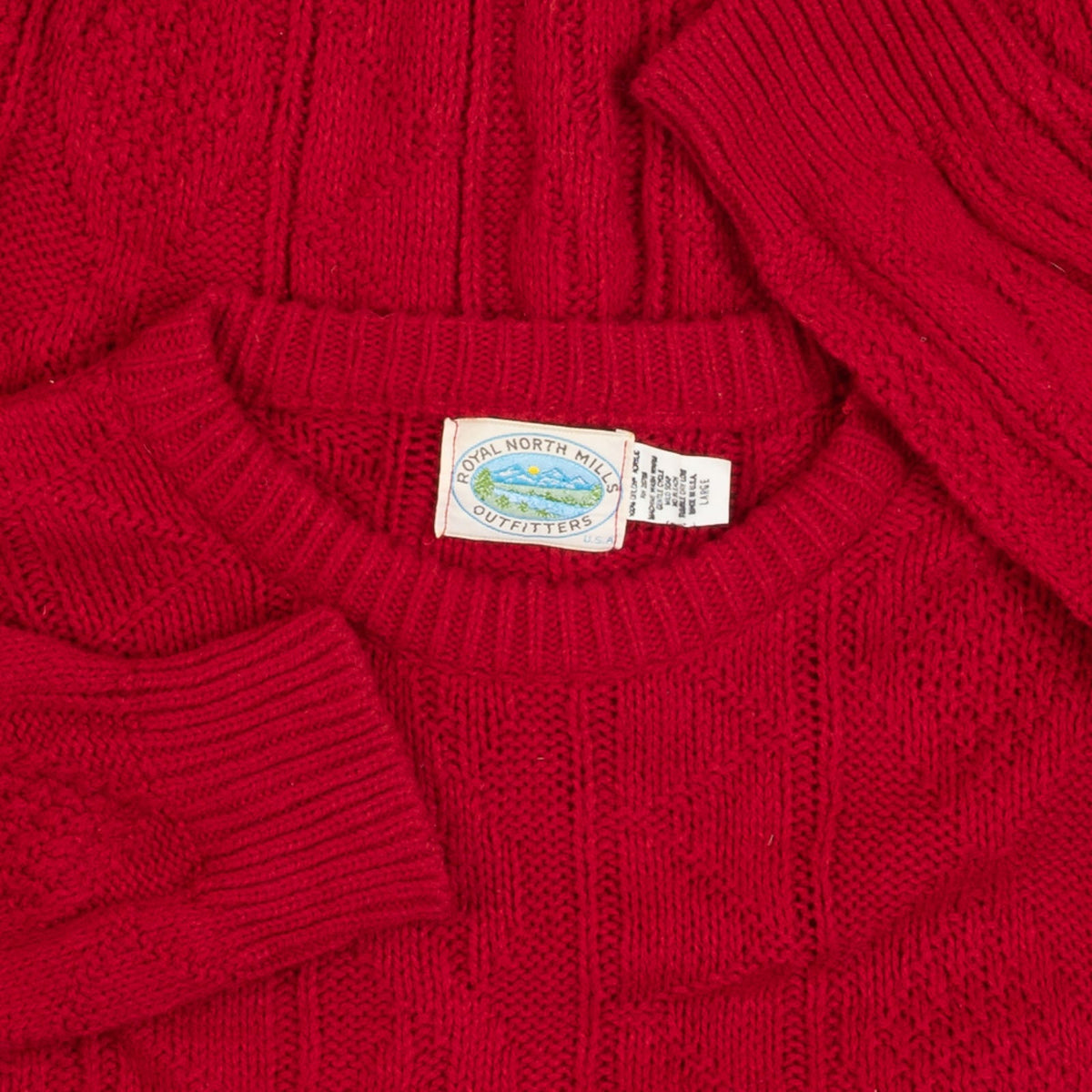 MEN'S VINTAGE 1980S STRUCTURED KNITTED JUMPER - LARGE