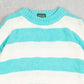 MEN'S VINTAGE 1990S IZOD STRIPED STRUCTURED KNITTED JUMPER - LARGE