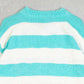 MEN'S VINTAGE 1990S IZOD STRIPED STRUCTURED KNITTED JUMPER - LARGE