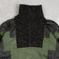 MEN'S VINTAGE 1980S LEATHER PATCH QUARTER ZIP KNITTED JUMPER - LARGE