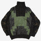 MEN'S VINTAGE 1980S LEATHER PATCH QUARTER ZIP KNITTED JUMPER - LARGE