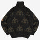 MEN'S VINTAGE 1980S LEATHER PATCH QUARTER ZIP KNITTED JUMPER - LARGE