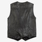 MEN'S VINTAGE 1990S LEATHER GILET JACKET - MEDIUM